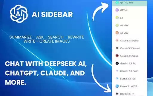 AI Sidebar with Deepseek, ChatGPT, Claude and