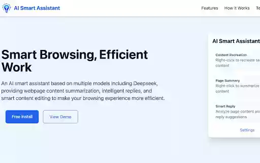 AI Smart Assistant  from Chrome web store to be run with OffiDocs Chromium online