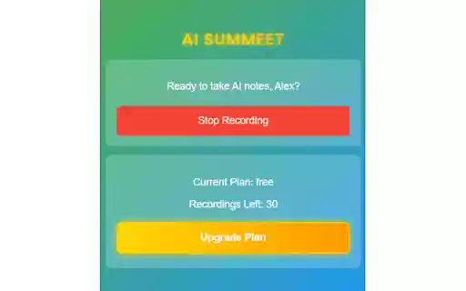 AI Summeet  from Chrome web store to be run with OffiDocs Chromium online