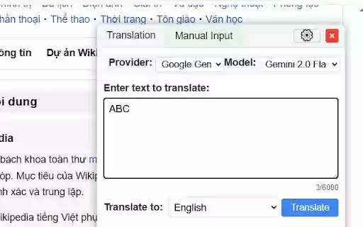 AI Text Translator  from Chrome web store to be run with OffiDocs Chromium online