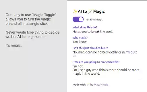 AI to Magic  from Chrome web store to be run with OffiDocs Chromium online