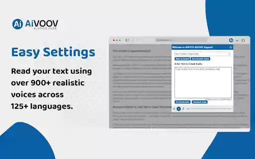 Giải pháp chuyển văn bản thành giọng nói AiVOOV từ cửa hàng web Chrome sẽ được chạy trực tuyến với OffiDocs Chromium