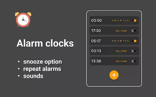 Alarm clock app  from Chrome web store to be run with OffiDocs Chromium online