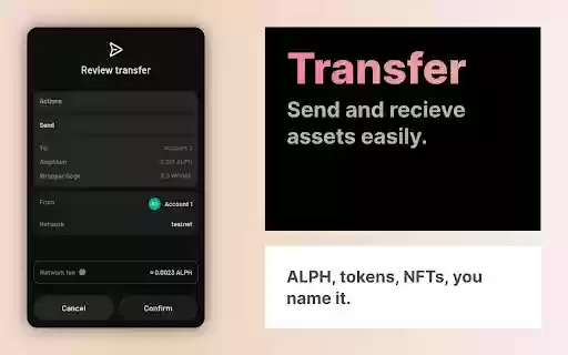 Alephium Extension Wallet  from Chrome web store to be run with OffiDocs Chromium online