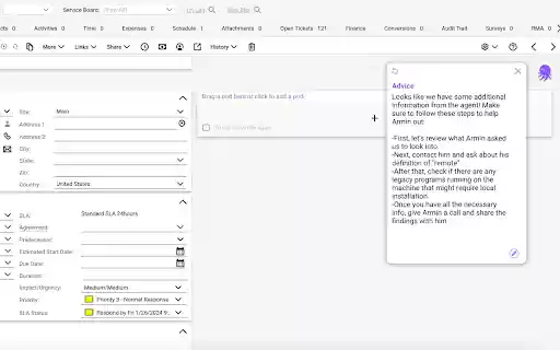 Alga AI Ticketing Assistant for MSPs  from Chrome web store to be run with OffiDocs Chromium online