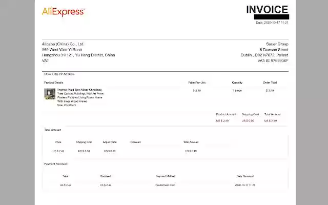 AliBill  from Chrome web store to be run with OffiDocs Chromium online