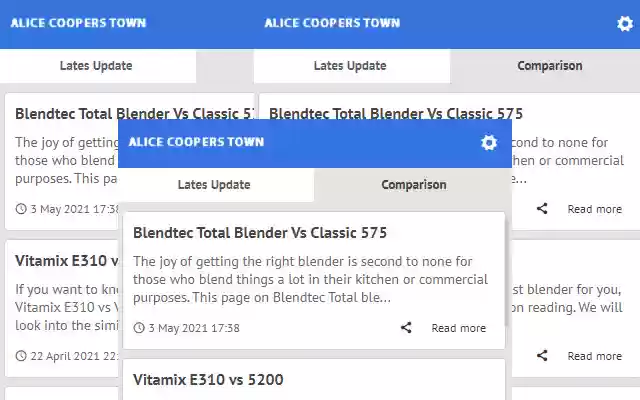 Alice Coopers Town Update Latest News  from Chrome web store to be run with OffiDocs Chromium online