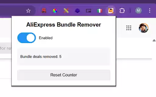 AliExpress Bundle Deals Search Results Remover  from Chrome web store to be run with OffiDocs Chromium online