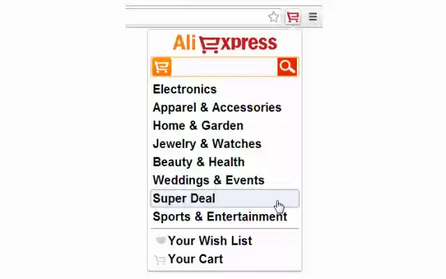 AliExpress Button  from Chrome web store to be run with OffiDocs Chromium online