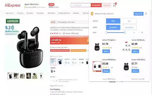 AliExpress  eBay |Best price  from Chrome web store to be run with OffiDocs Chromium online