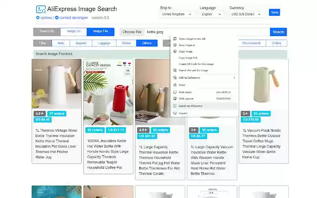AliExpress Image Search from Chrome web store to be run with OffiDocs Chromium online AliExpress Image Search from Chrome web store to be run with OffiDocs Chromium online