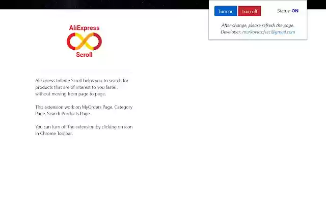AliExpress Infinite Scroll from Chrome web store to be run with OffiDocs Chromium online AliExpress Infinite Scroll from Chrome web store to be run with OffiDocs Chromium online