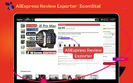 AliEx Review Exporter | Ecomstal  from Chrome web store to be run with OffiDocs Chromium online