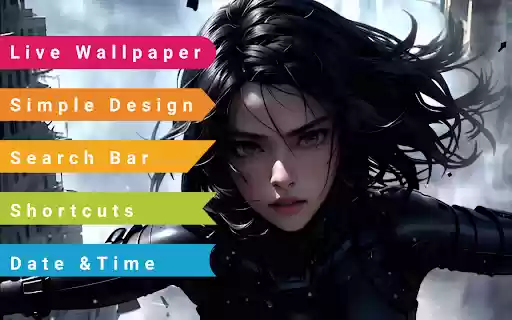 Alita Cybernetic Warrior Live Wallpaper  from Chrome web store to be run with OffiDocs Chromium online