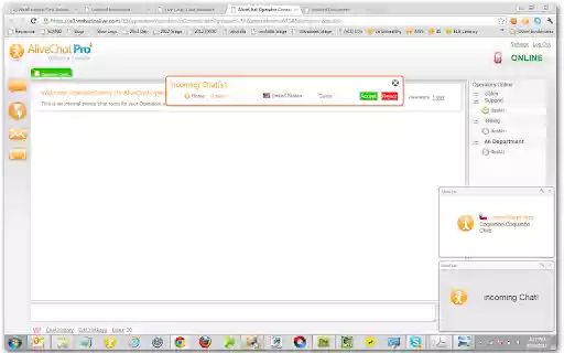 AliveChat  from Chrome web store to be run with OffiDocs Chromium online