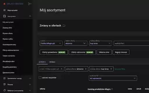 Allegro SalesCenter Dark Mode from Chrome web store to be run with OffiDocs Chromium online Allegro SalesCenter Dark Mode from Chrome web store to be run with OffiDocs Chromium online