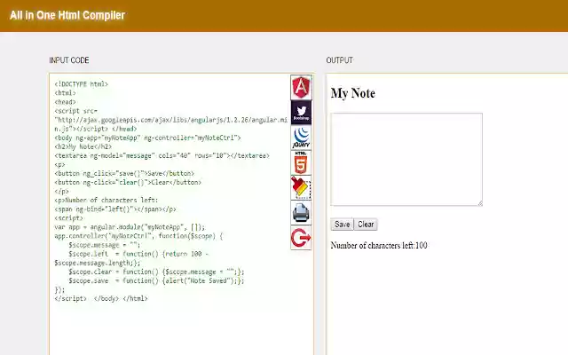 ທັງ​ຫມົດ​ໃນ​ຫນຶ່ງ Html Compiler ຈາກ​ຮ້ານ​ເວັບ Chrome ທີ່​ຈະ​ໄດ້​ຮັບ​ການ​ດໍາ​ເນີນ​ການ​ກັບ OffiDocs Chromium ອອນ​ໄລ​ນ​໌​