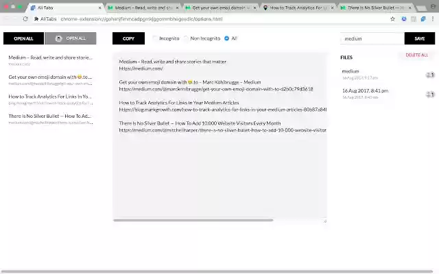 All Tabs  from Chrome web store to be run with OffiDocs Chromium online