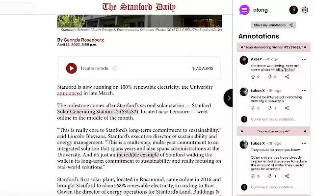 Along Web Extension  from Chrome web store to be run with OffiDocs Chromium online