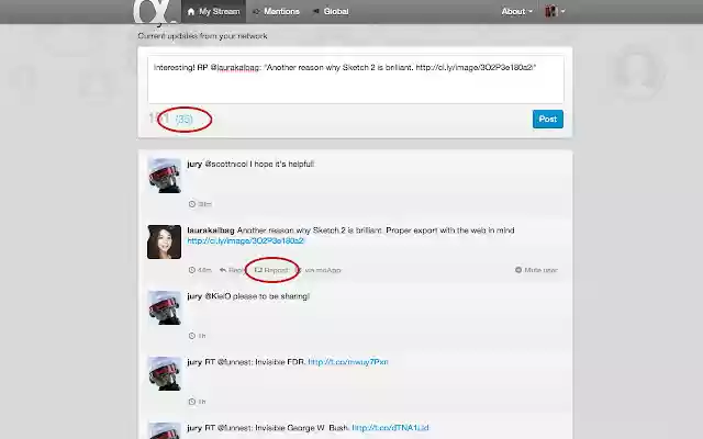 Alpha.App.Net Enhanced  from Chrome web store to be run with OffiDocs Chromium online
