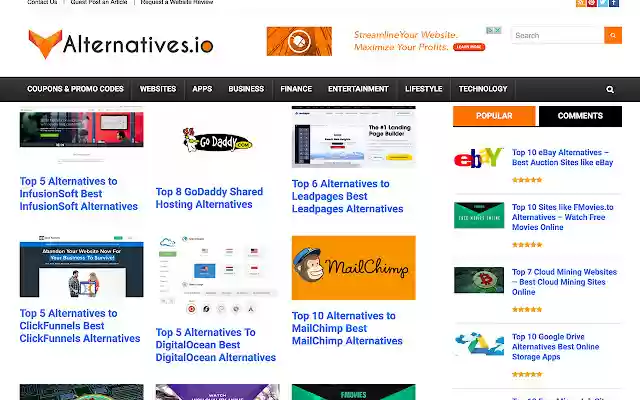 Chrome 网上商店的 Alternatives.io 将与 OffiDocs Chromium 在线一起运行