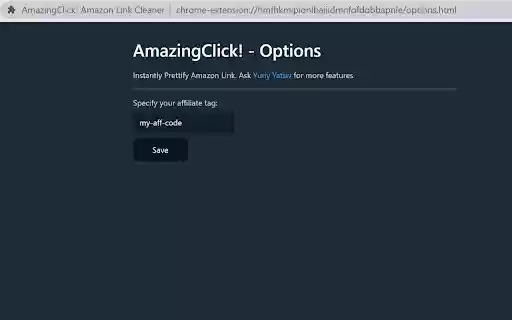 AmazingClick! Amazon Link Cleaner from Chrome web store to be run with OffiDocs Chromium online AmazingClick! Amazon Link Cleaner from Chrome web store to be run with OffiDocs Chromium online
