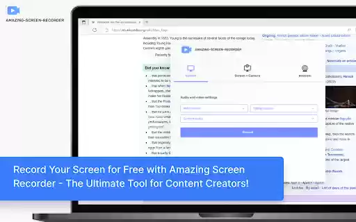 Amazing Screen Recorder  from Chrome web store to be run with OffiDocs Chromium online