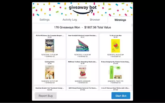 Amazon Giveaway Bot  from Chrome web store to be run with OffiDocs Chromium online