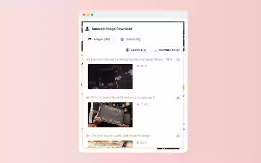 Amazon Image Download Image  Video  from Chrome web store to be run with OffiDocs Chromium online