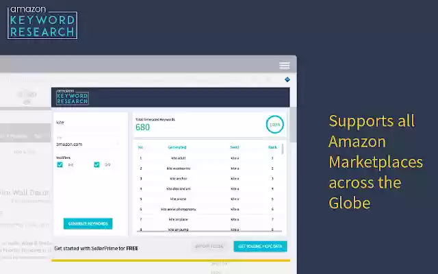 Amazon Keyword Tool for free: SellerApp  from Chrome web store to be run with OffiDocs Chromium online