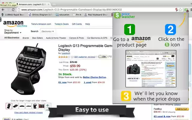 Amazon Price Tracker  from Chrome web store to be run with OffiDocs Chromium online