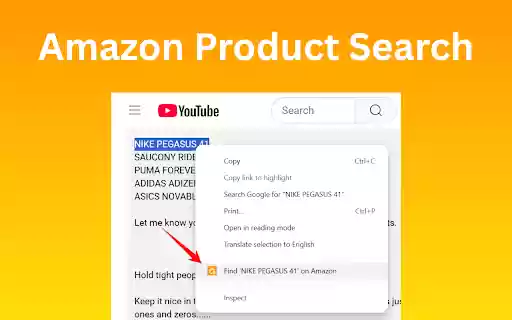Amazon Product Search Quick Right Click Finder  from Chrome web store to be run with OffiDocs Chromium online