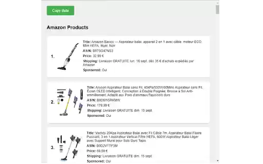 Amazon Search Result Scraper  from Chrome web store to be run with OffiDocs Chromium online