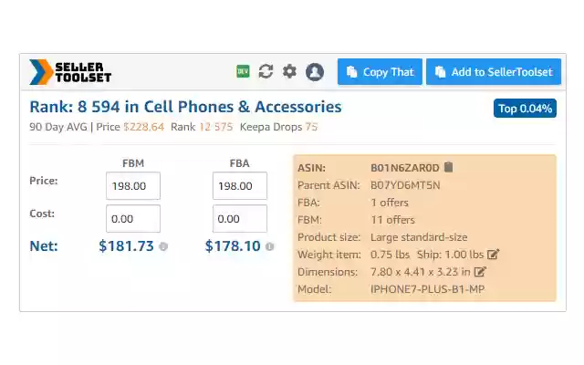 Amazon Seller Toolset  from Chrome web store to be run with OffiDocs Chromium online