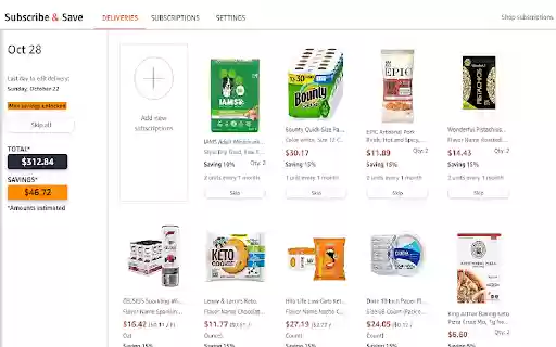 Amazon Subscription Estimator  from Chrome web store to be run with OffiDocs Chromium online