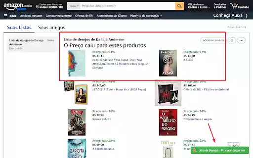 Amazon Wishlist Price Drops Finder  from Chrome web store to be run with OffiDocs Chromium online