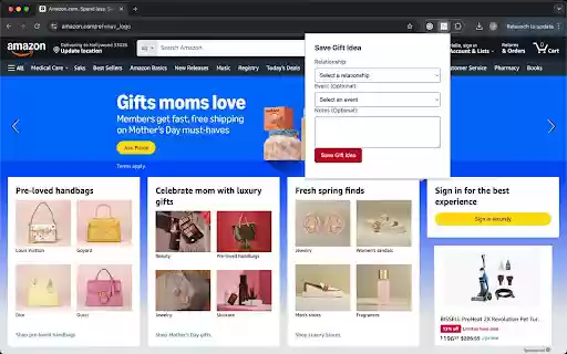 Amiabl Gift Saver  from Chrome web store to be run with OffiDocs Chromium online