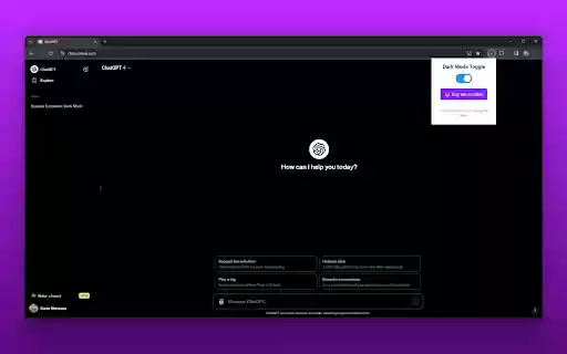 Amoled Dark Mode for ChatGPT  from Chrome web store to be run with OffiDocs Chromium online