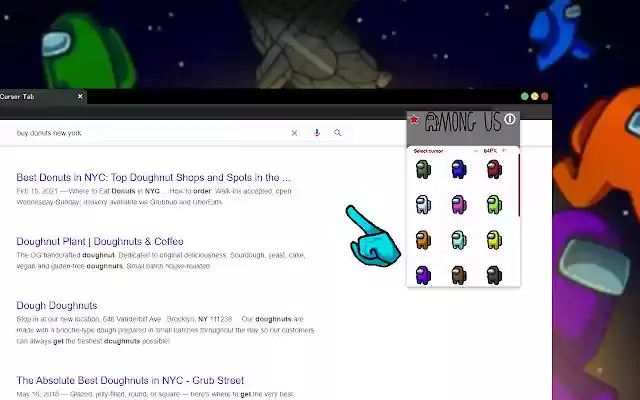 Among Us Cursor  from Chrome web store to be run with OffiDocs Chromium online