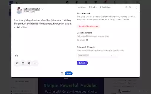 Amplifeed: Amplify Your Brand on LinkedIn  from Chrome web store to be run with OffiDocs Chromium online