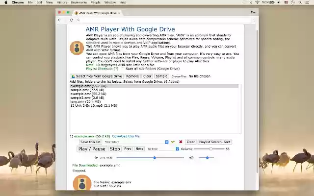 AMR Player With Google Drive from Chrome web store to be run with OffiDocs Chromium online AMR Player With Google Drive from Chrome web store to be run with OffiDocs Chromium online