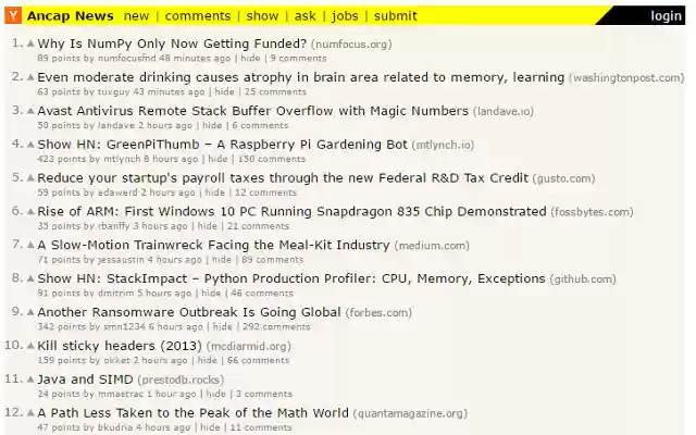 Ancap News  from Chrome web store to be run with OffiDocs Chromium online