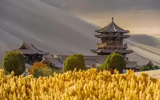 Ancient Chinese Architecture in the Desert  from Chrome web store to be run with OffiDocs Chromium online