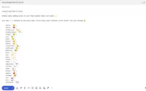 AnEmoji:For Gmail Emoji Users  from Chrome web store to be run with OffiDocs Chromium online