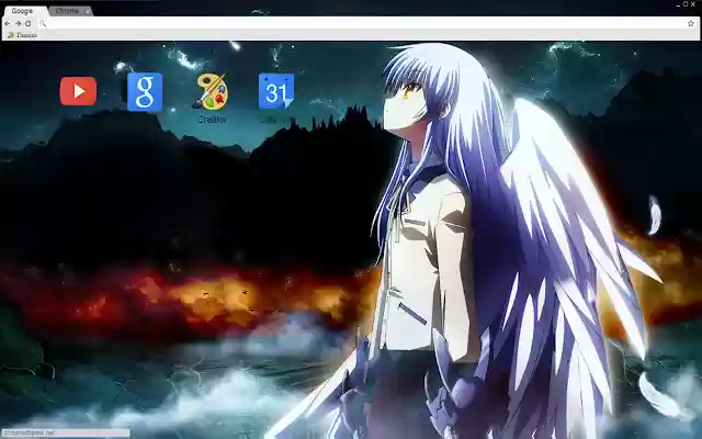 Angel Beats Winged Kanade theme1366x768  from Chrome web store to be run with OffiDocs Chromium online