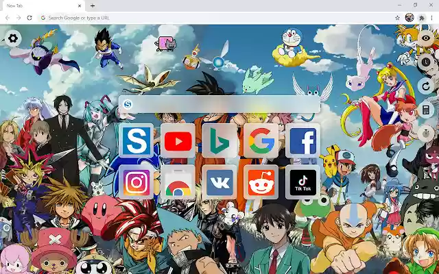 Anime Characters HD Wallpaper New Tab in Chrome