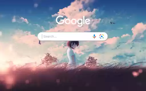 Anime Girl Sunrise Scenery Sky Anime Theme  from Chrome web store to be run with OffiDocs Chromium online