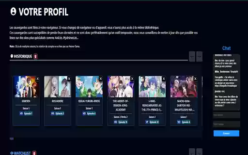 Anime Historique  from Chrome web store to be run with OffiDocs Chromium online