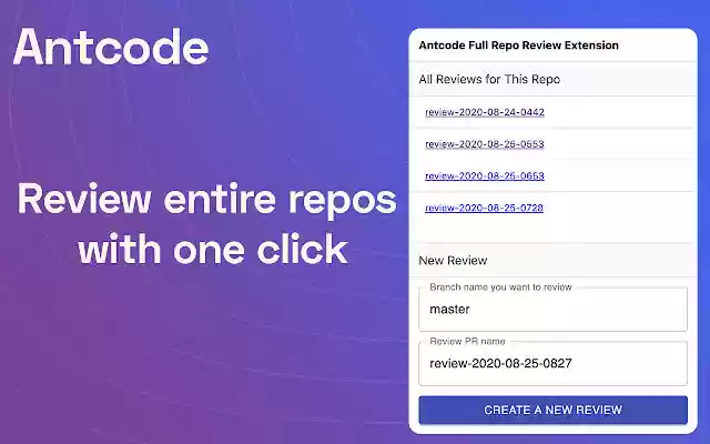 Antcode Full Repo Review Extension  from Chrome web store to be run with OffiDocs Chromium online