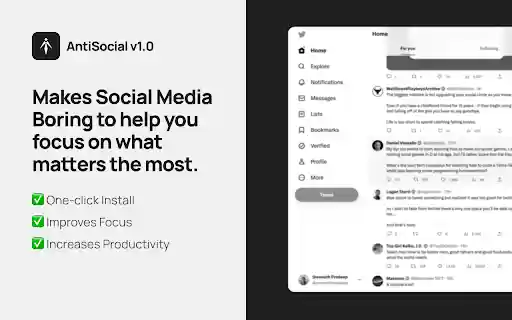 AntiSocial  from Chrome web store to be run with OffiDocs Chromium online